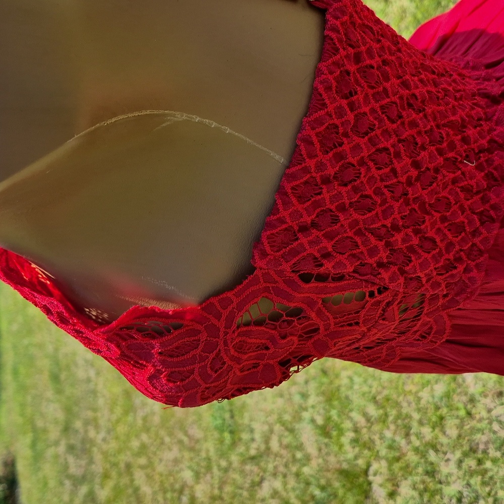 `ღ´- ♥ -`ღ´ Stunning Red Lace Front Dress `ღ´- ♥ -`ღ´ - Picture 14 of 17